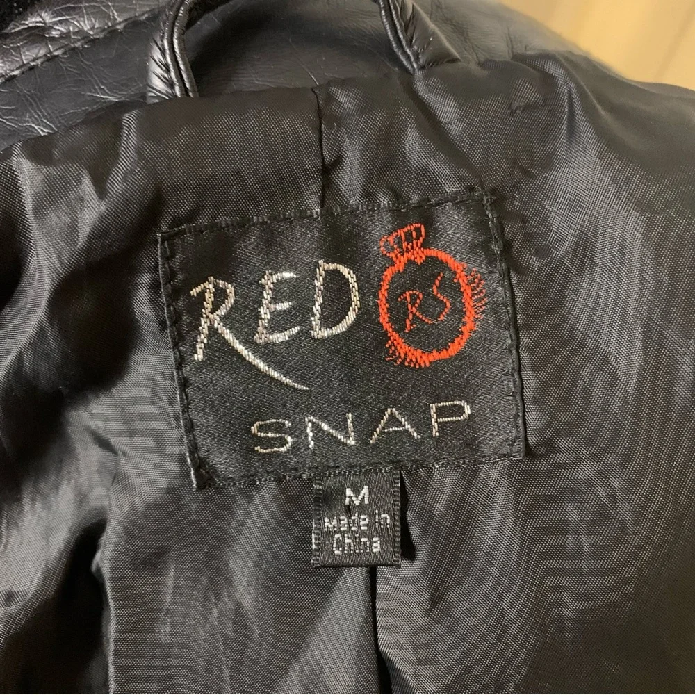 Red Snap Tan & Black Faux Leather Jacket - Picture 8 of 10